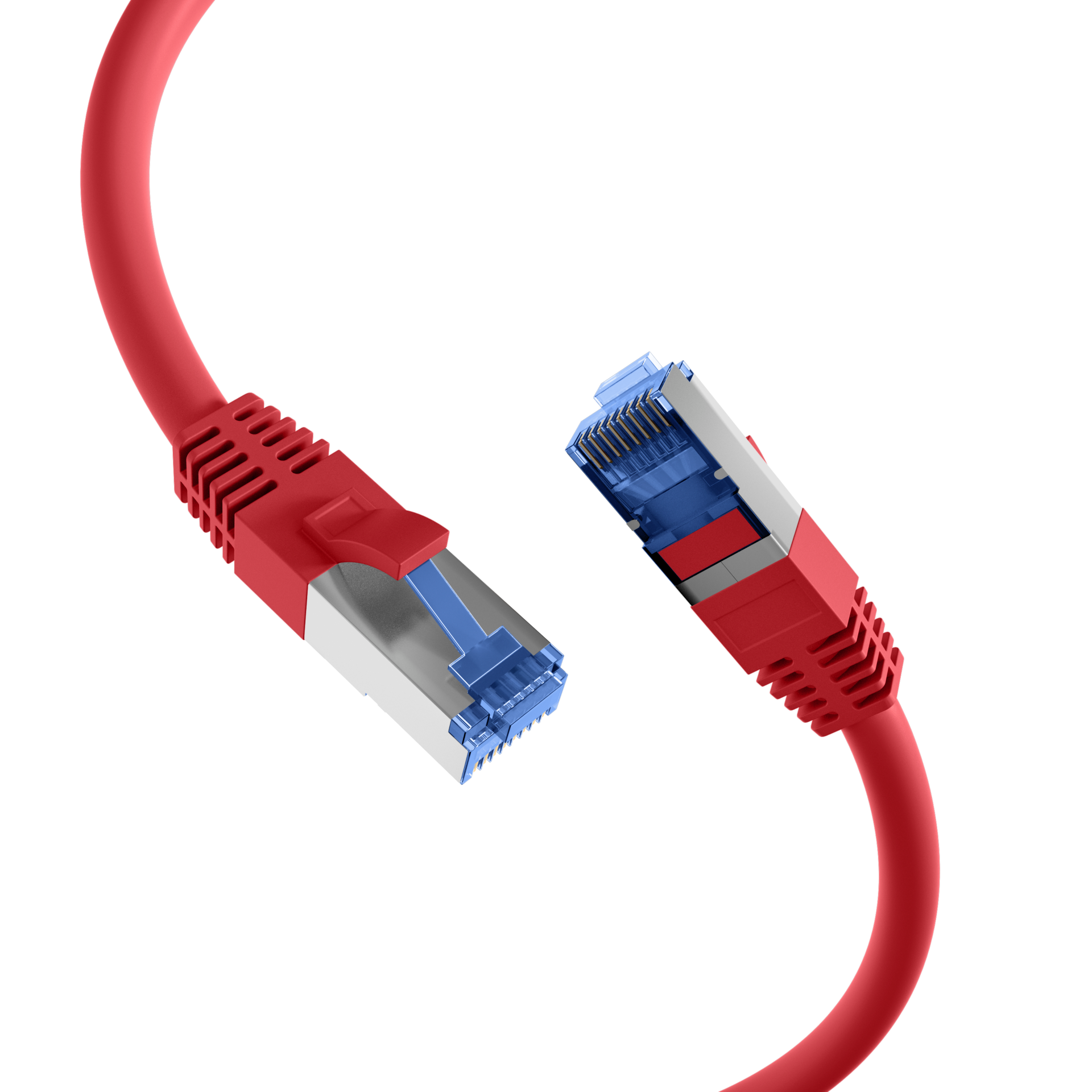 EPS RJ45 Patchkabel Cat.6A S/FTP TPE Cat.7 Rohkabel rot 1m Detailansicht Bild 4 | EPS