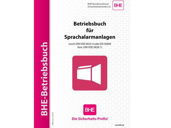 BHE-Betriebsbuch für Sprachalarmanlagen, Seite, Text, Werbung, Plakat