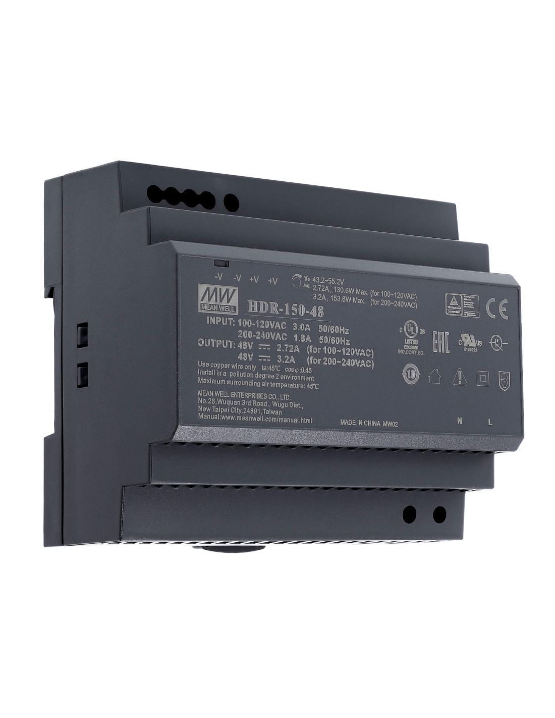 Schaltnetzteil, Hutschiene, 153,6 W, 48 V, 3,2 A, Adapter, Elektronik, Postfach, Computerausrüstung