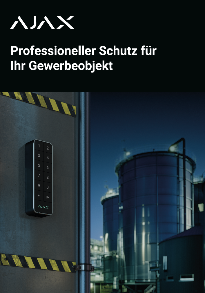 Ajax Broschüre: Absicherung von Gewerbeobjekten