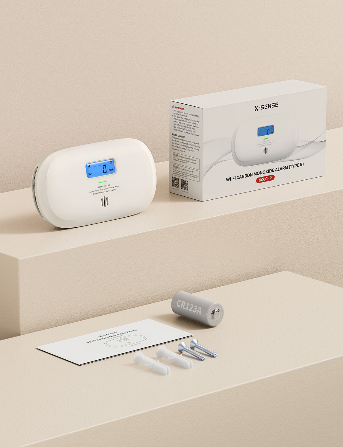 X-Sense XC0C-iR WLAN-CO-Melder mit App-Steuerung X-Sense XC0C-iR WLAN-CO-Melder mit App-Steuerung