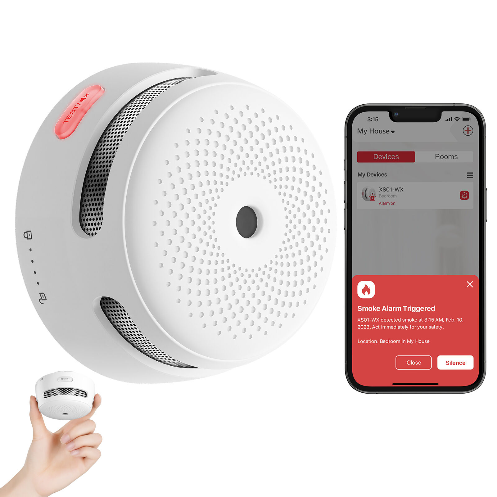 X-Sense XS01-WX WLAN-Rauchmelder, App-Steuerung X-Sense XS01-WX WLAN-Rauchmelder, App-Steuerung