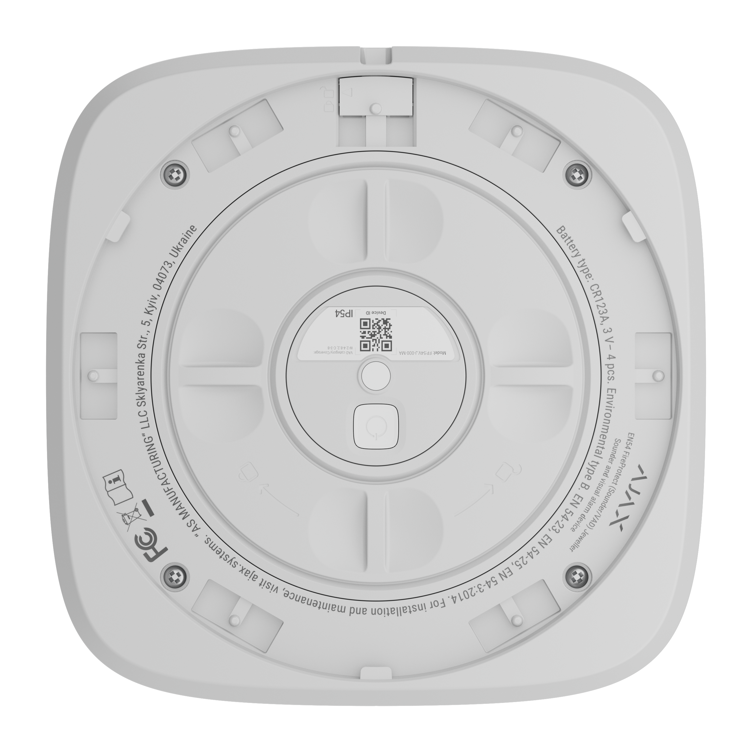 Ajax-Fire EN54 FireProtect (Sounder/VAD) weiß Detailansicht Bild 10 | EPS