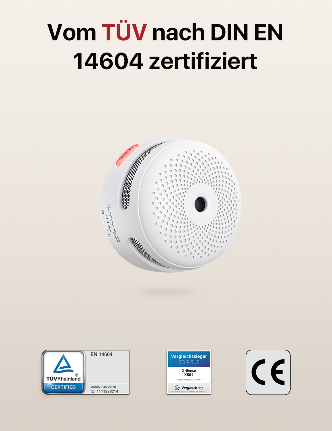 X-Sense XS01 Rauchmelder, 10-Jahres-Batterie X-Sense XS01 Rauchmelder, 10-Jahres-Batterie
