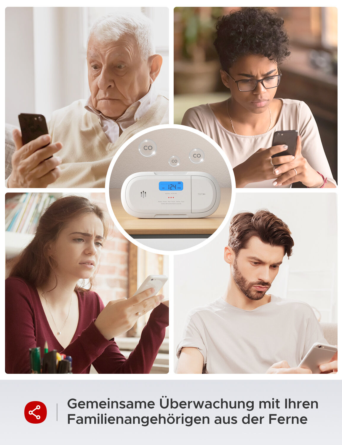 X-Sense XC04-WX WLAN-CO-Melder mit App & LCD