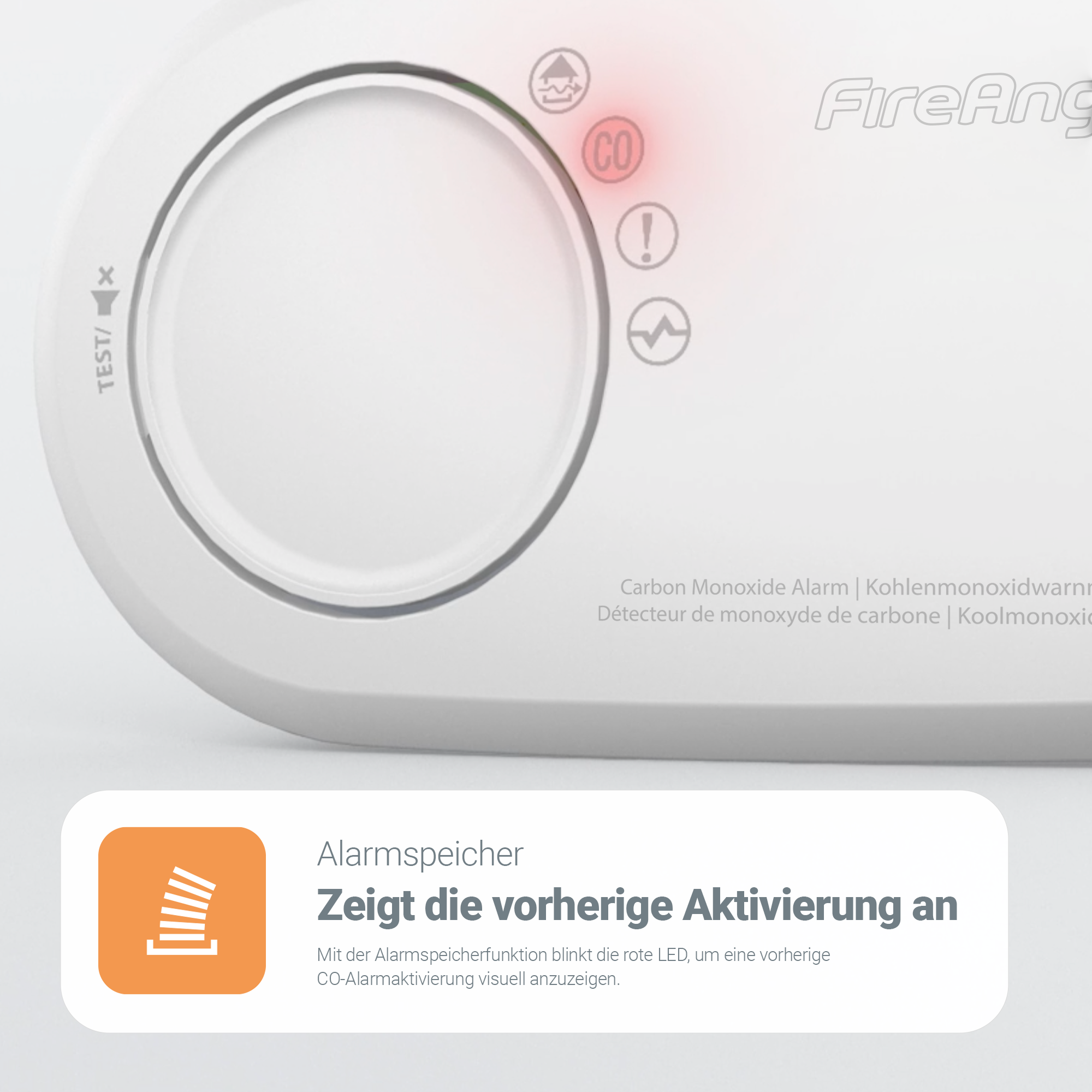 FireAngel FA-3820-EUX10 Kohlenmonoxidwarnmelder Detailansicht Bild 3 | EPS
