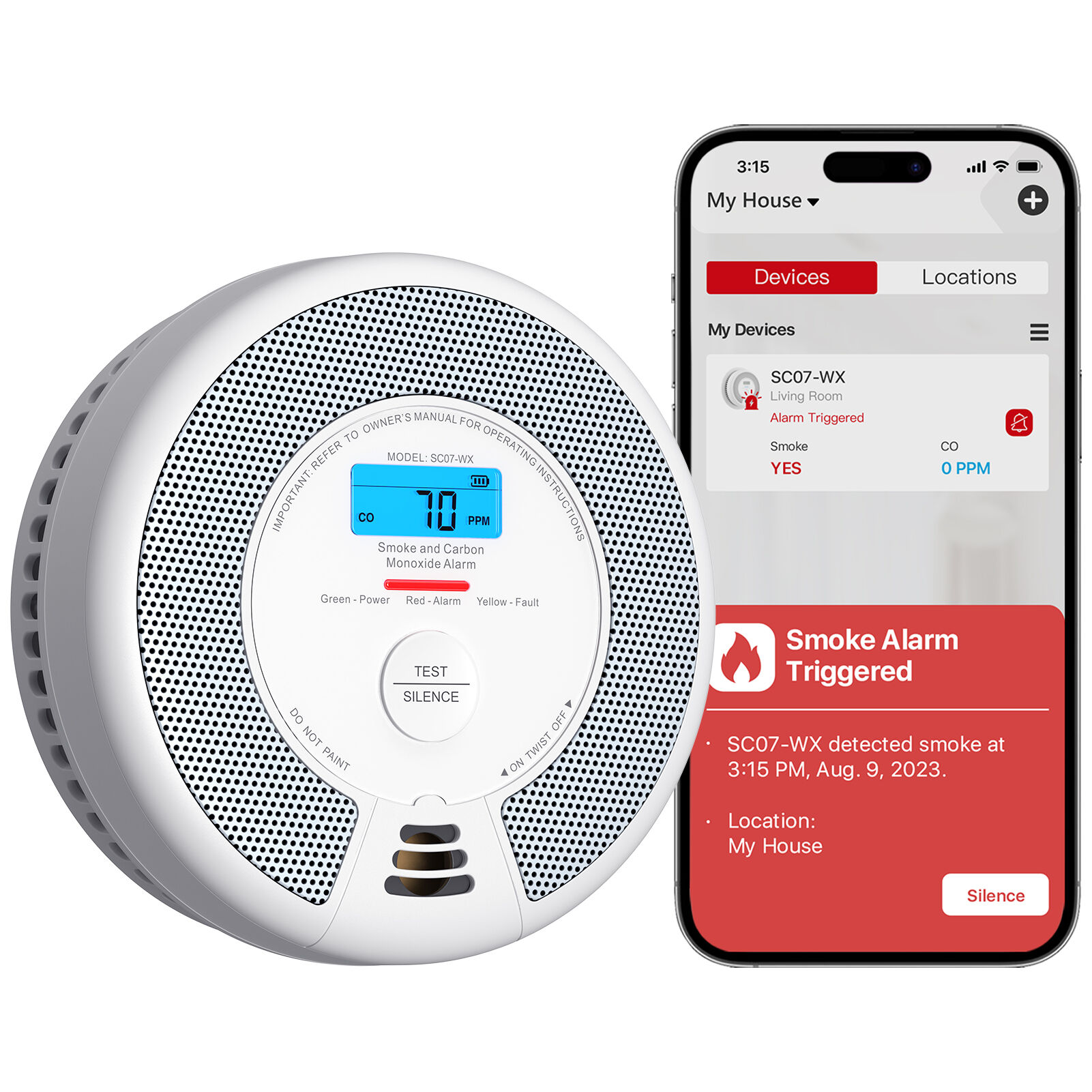 X-Sense SC07-WX WLAN Rauch- & CO-Melder mit App