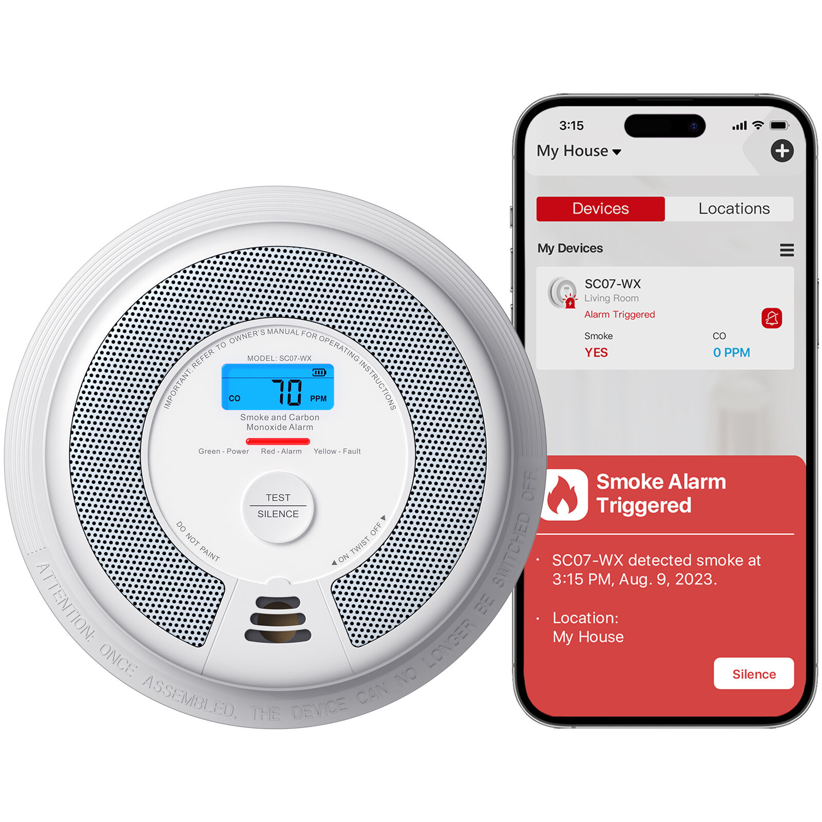 X-Sense SC07-WX WLAN Rauch- & CO-Melder mit App X-Sense SC07-WX WLAN Rauch- & CO-Melder mit App