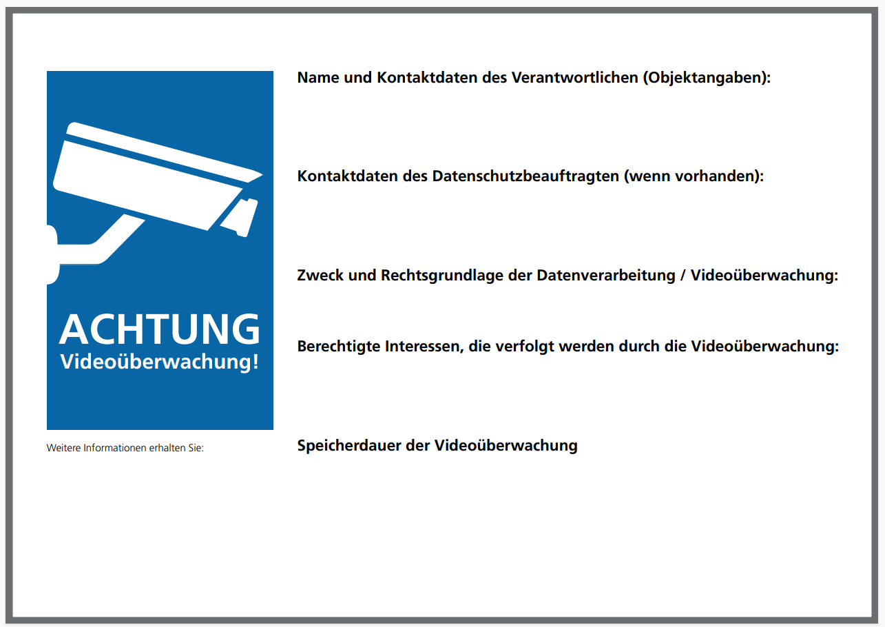 EPS D-DSGVO Hinweisschild Video Blanko EPS D-DSGVO Hinweisschild Video Blanko | EPS