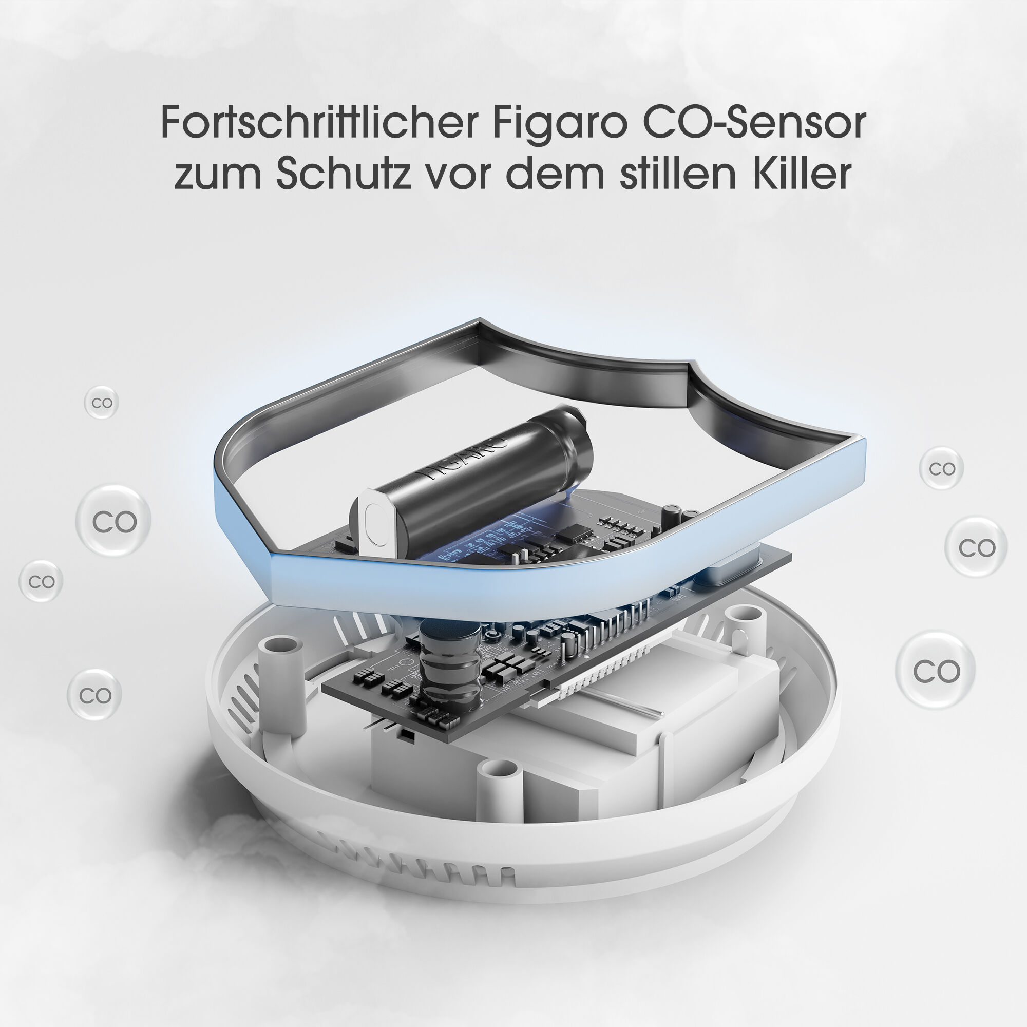 X-Sense CO03D-W Funk-CO-Melder mit LCD-Display