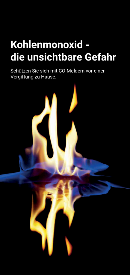 Flyer: Kohlenmonoxid - die unsichtbare Gefahr Feuer, Flamme, Lagerfeuer