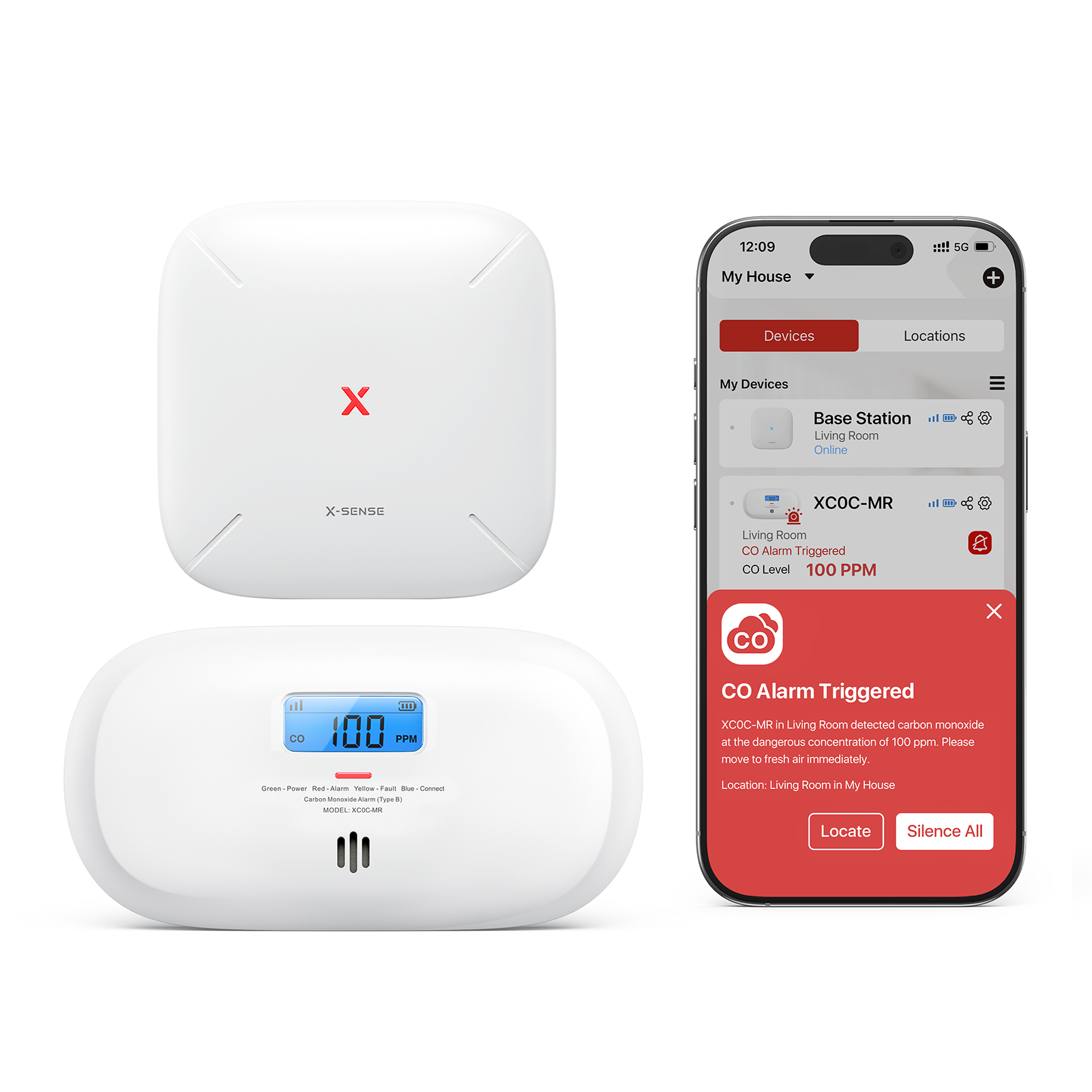 X-Sense XC0C-MR WLAN-CO-Melder, Funk-kompatibel X-Sense XC0C-MR WLAN-CO-Melder, Funk-kompatibel