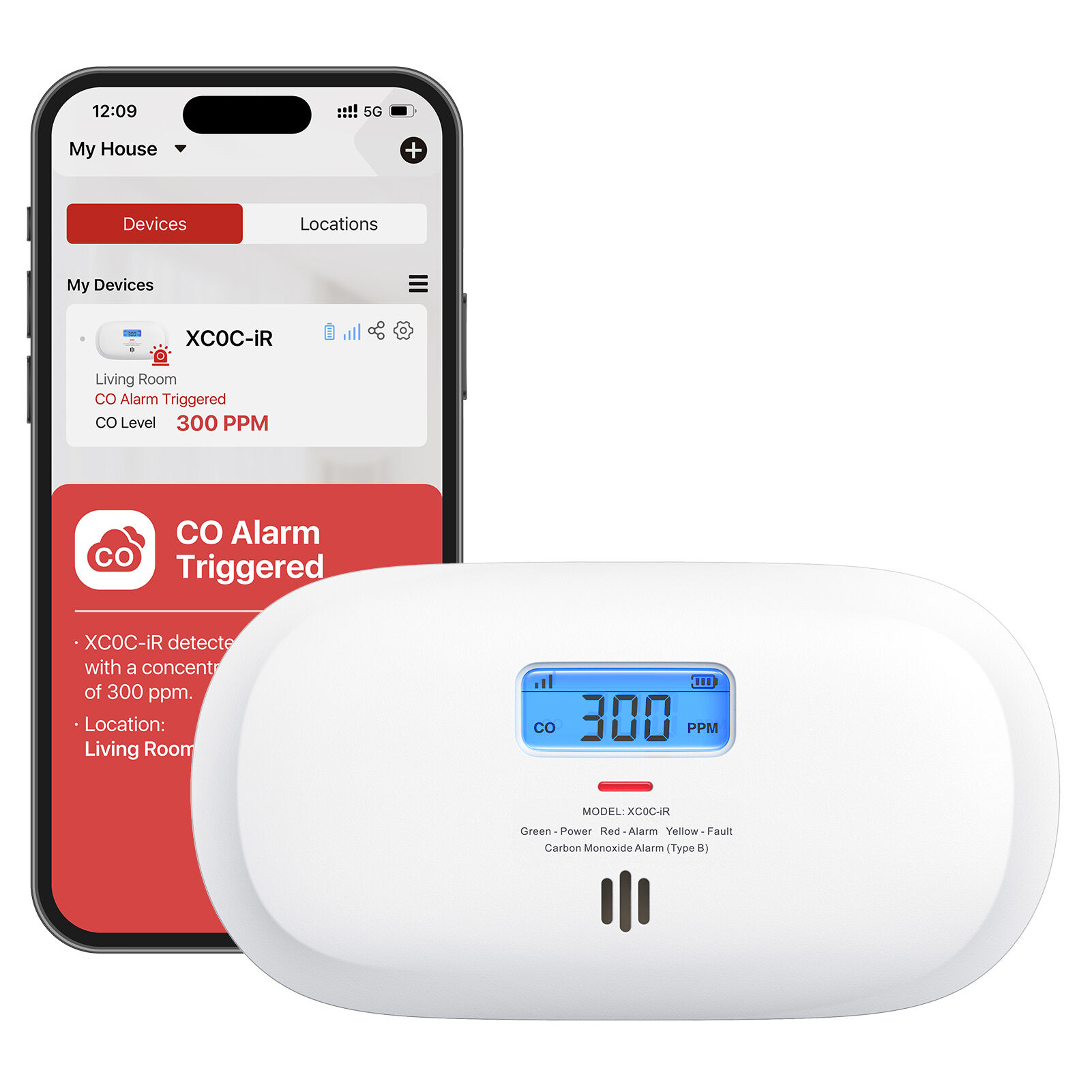 X-Sense XC0C-iR WLAN-CO-Melder mit App-Steuerung X-Sense XC0C-iR WLAN-CO-Melder mit App-Steuerung