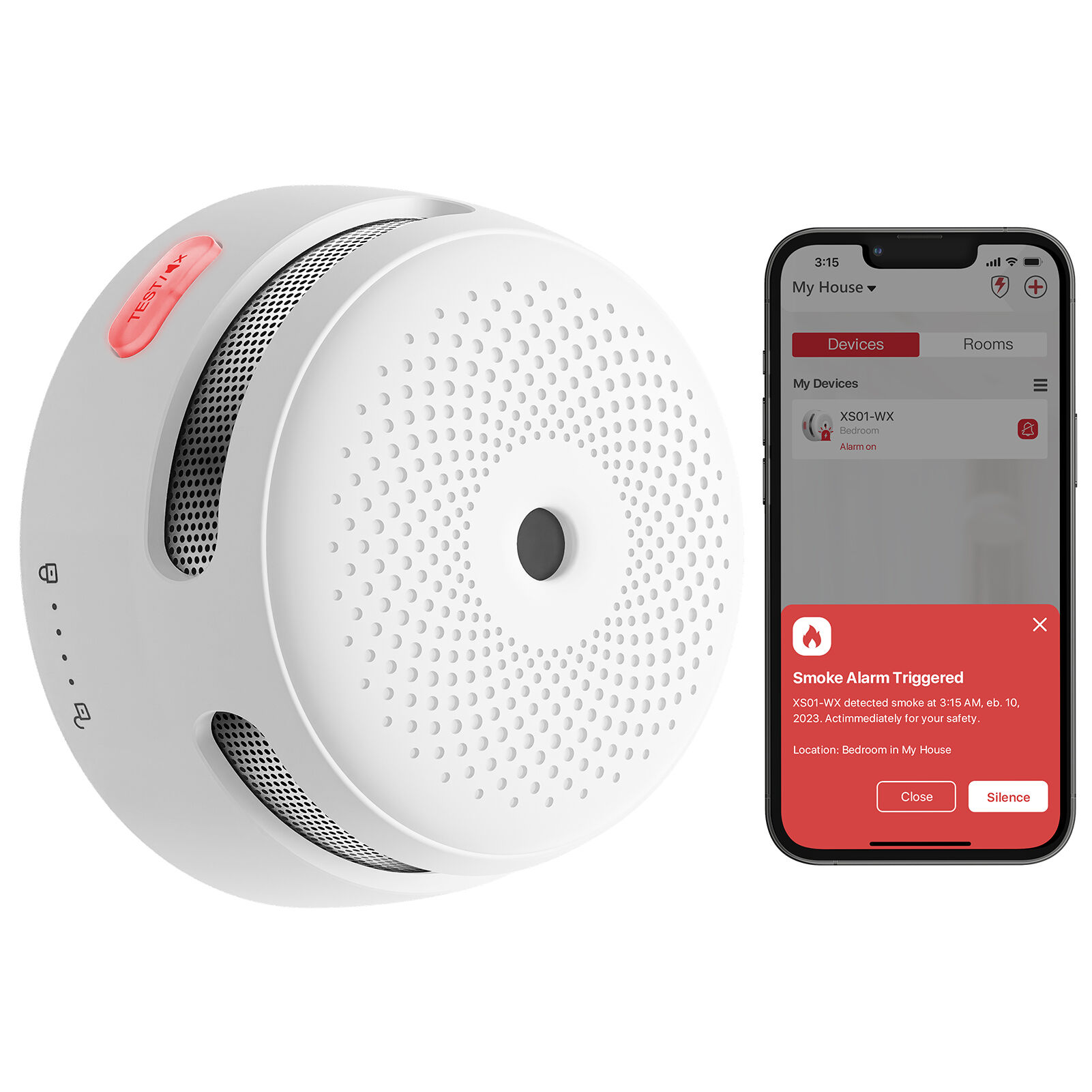 X-Sense XS01-WX WLAN-Rauchmelder, App-Steuerung X-Sense XS01-WX WLAN-Rauchmelder, App-Steuerung