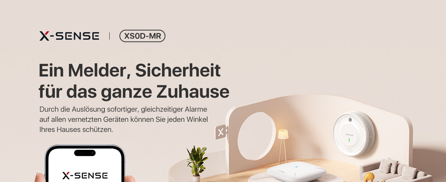 X-Sense XS0D-MR Funk-Rauchmelder, austauschbare Batterie
