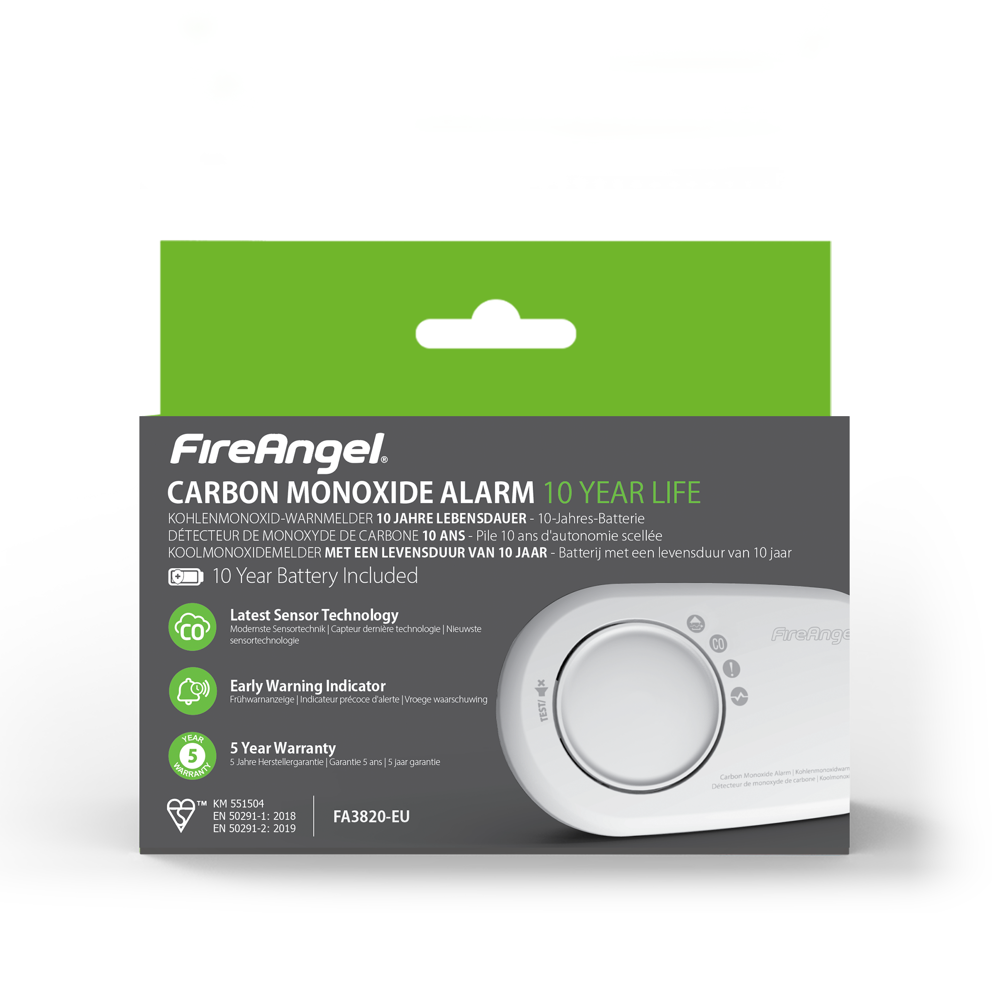 FireAngel FA-3820-EUX10 Kohlenmonoxidwarnmelder Detailansicht Bild 8 | EPS