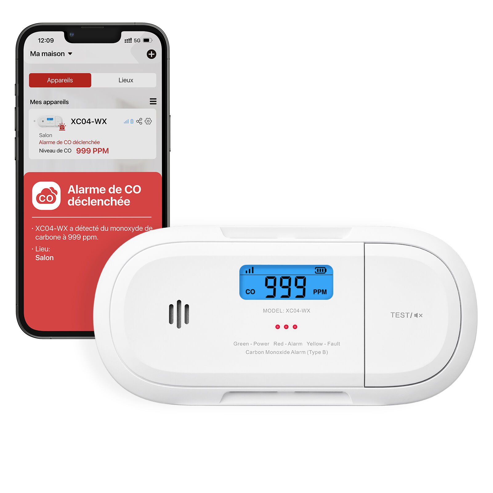 X-Sense XC04-WX WLAN-CO-Melder mit App & LCD X-Sense XC04-WX WLAN-CO-Melder mit App & LCD