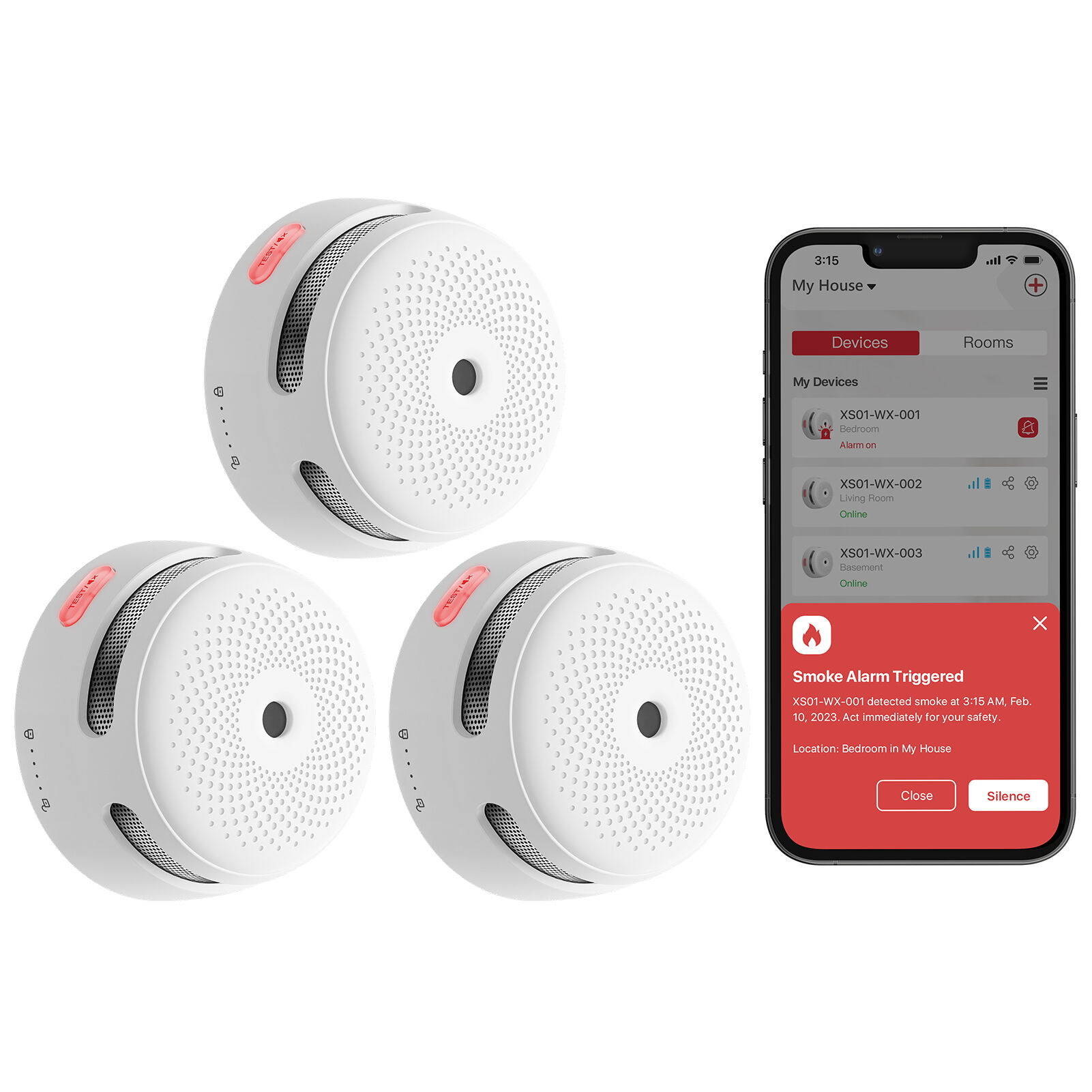 X-Sense XS01-WX WLAN-Rauchmelder, App-Steuerung X-Sense XS01-WX WLAN-Rauchmelder, App-Steuerung