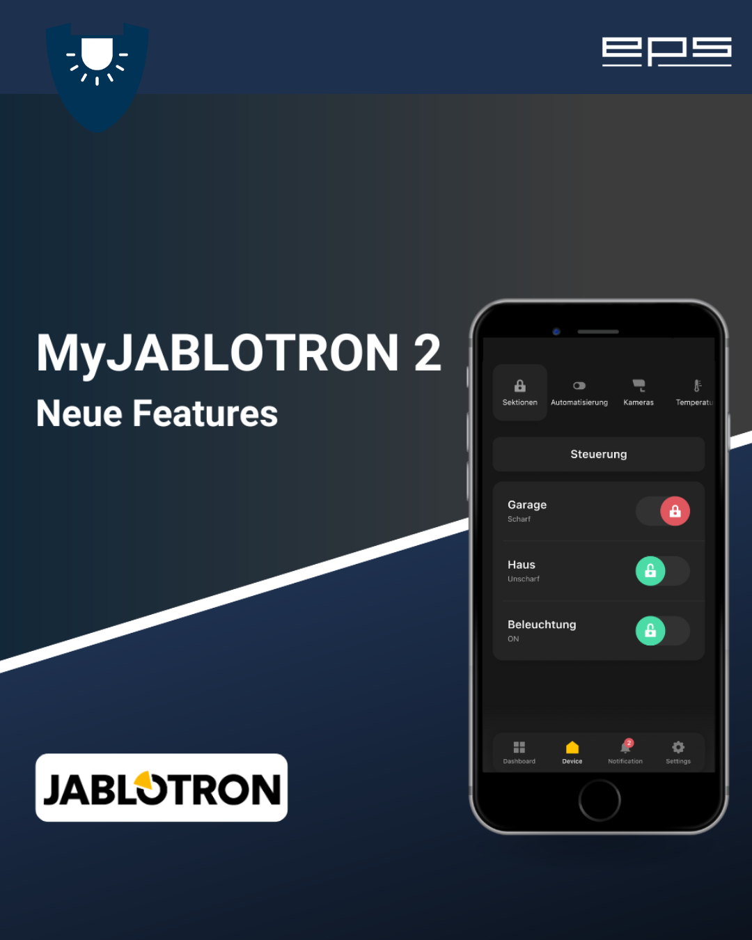 Neue Features in der MyJABLOTRON 2 App Jablotron Neue Features in der MyJABLOTRON 2 App | EPS Vertrieb