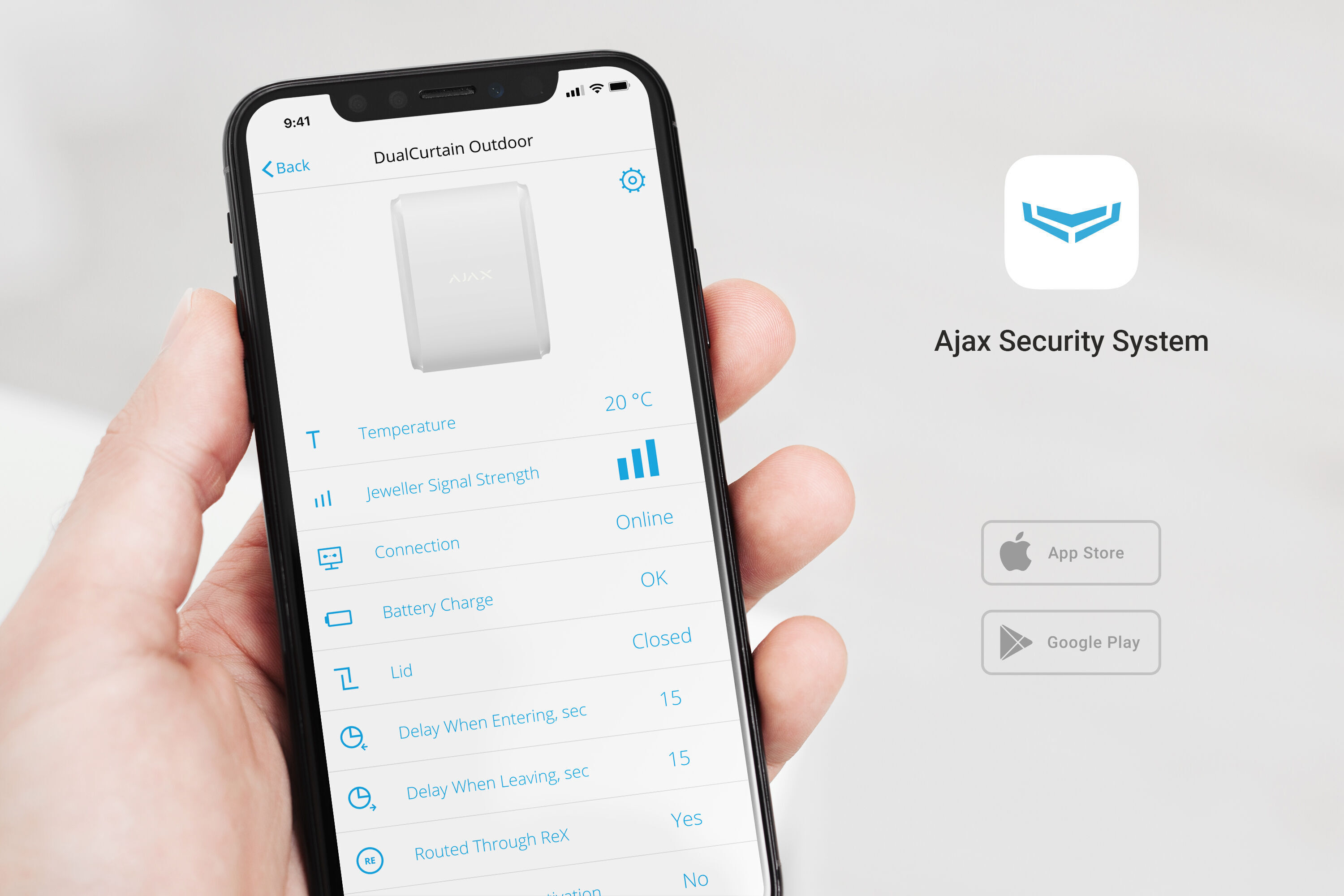 Ajax DualCurtain Outdoor Weiß Ajax DualCurtain Outdoor Weiß Detailansicht Bild 3 | EPS