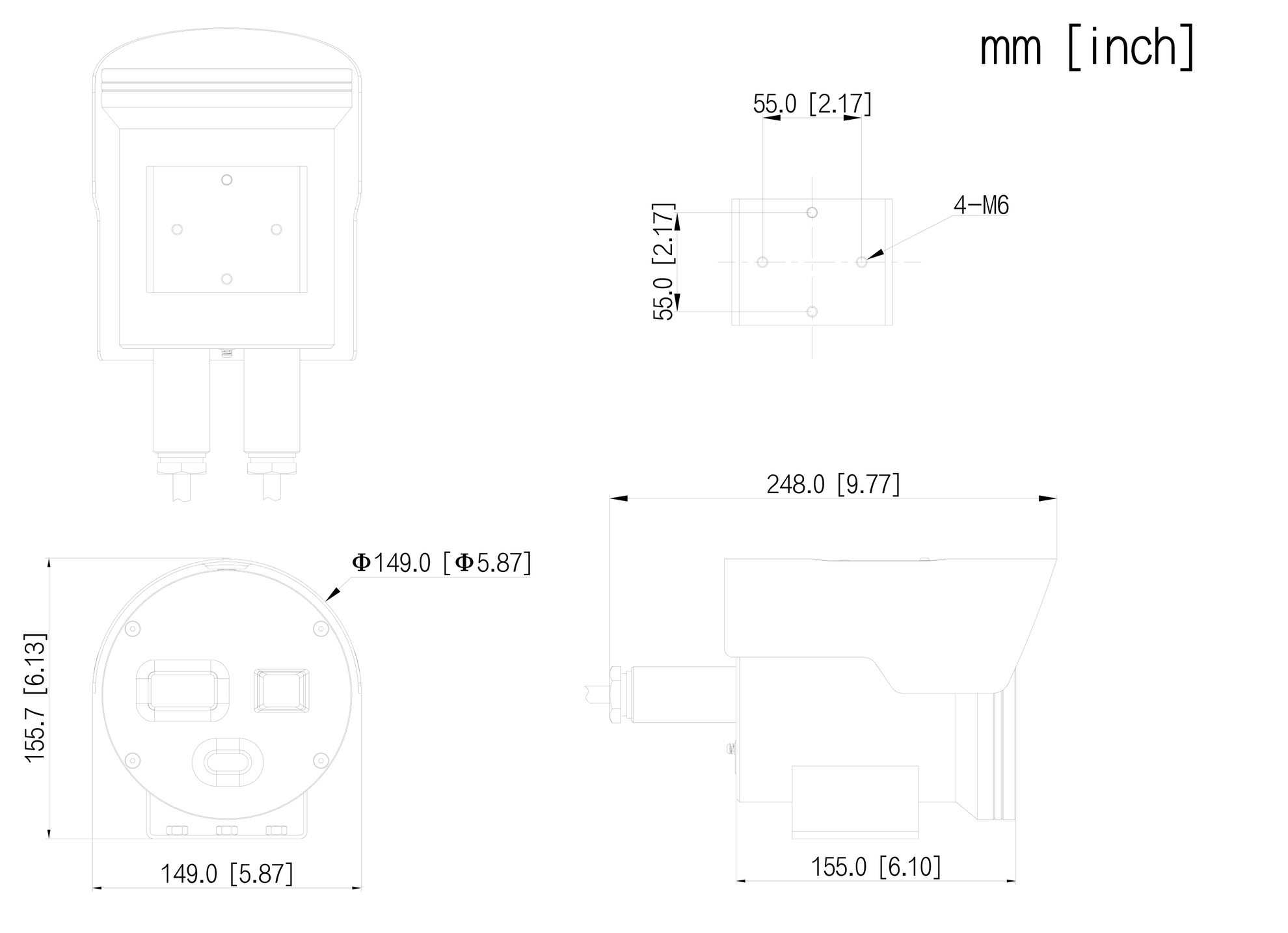 Dahua_TPC-AEBF5641-TB9F4-DW-316-S2-G_Edelstahl_3_Massskizze.png D-TPC-AEBF5641-TB9F4-DW-316-S2-G Ex-Thermal-Hybrid-Bullet 9 mm