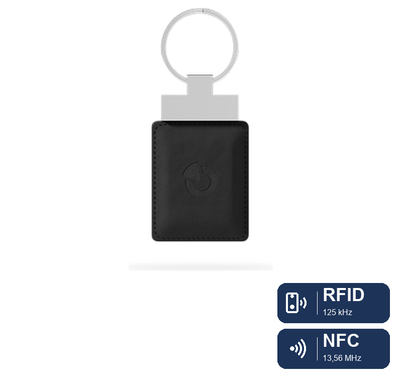 Jablotron_JA-197J_RFID-NFC_Badge.png JA-197J Dual LF-HF UID Leder-Schlüsselanhänger