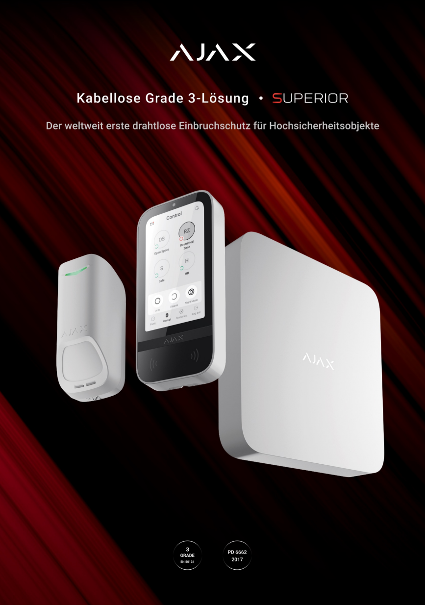 Ajax Broschüre: Kabellose Grade 3-Lösungen Ajax Broschüre: Kabellose Grade 3-Lösungen