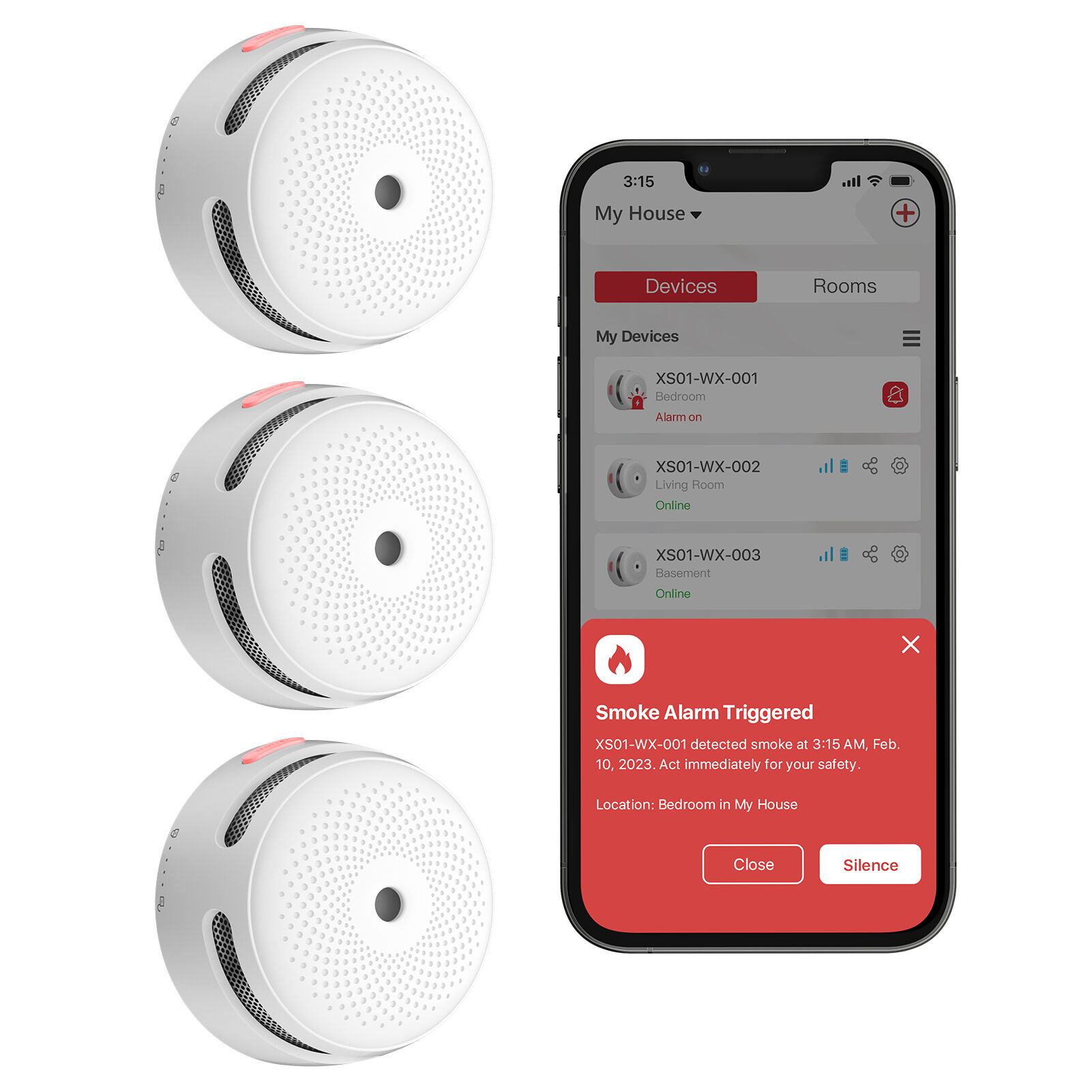 X-Sense XS01-WX WLAN-Rauchmelder, App-Steuerung