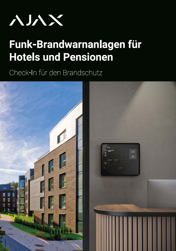 Broschüre: Funk-Brandwananlage für Hotels und Pensionen