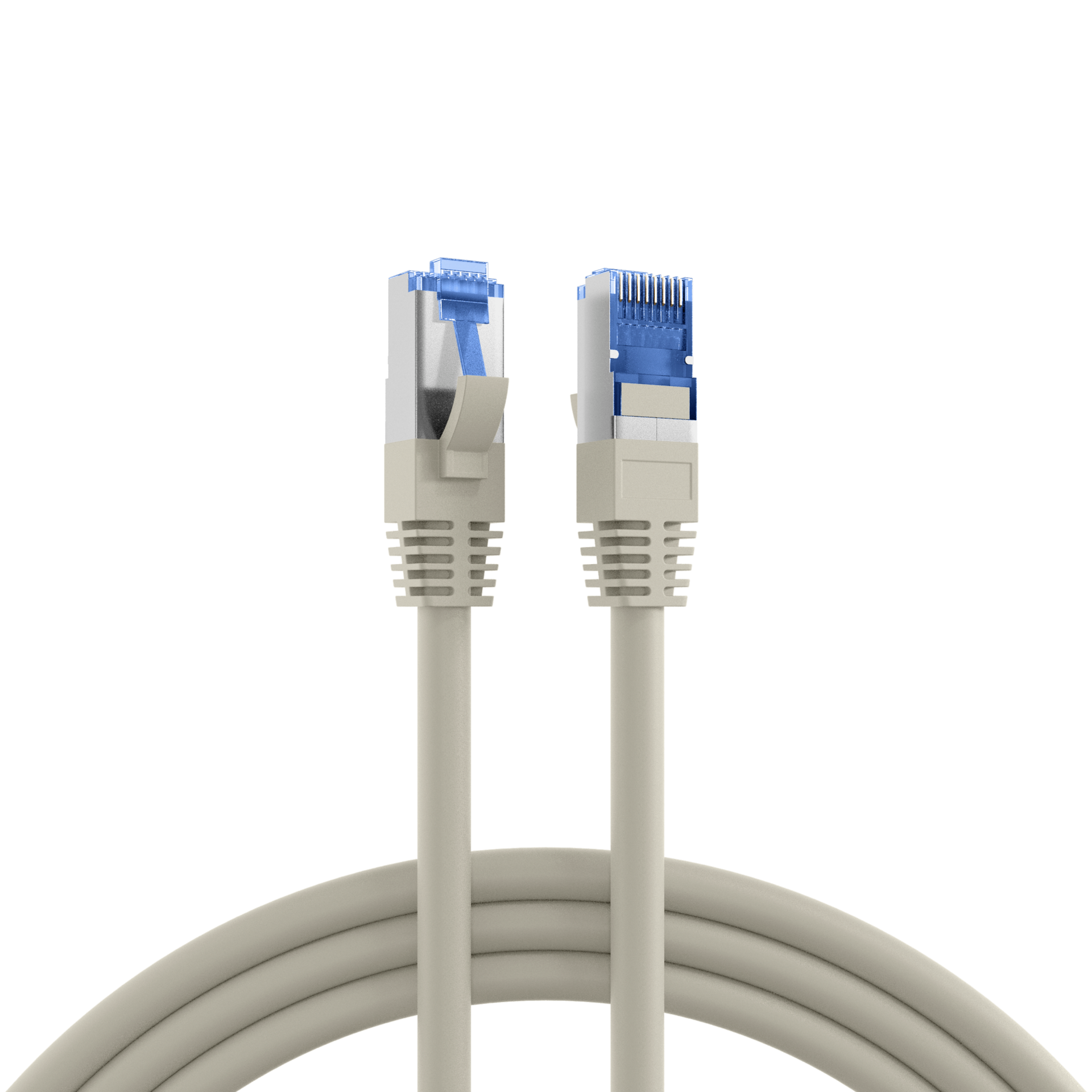 EPS RJ45 Patchkabel Cat.6A S/FTP TPE Cat.7 Rohkabel grau 1m | EPS