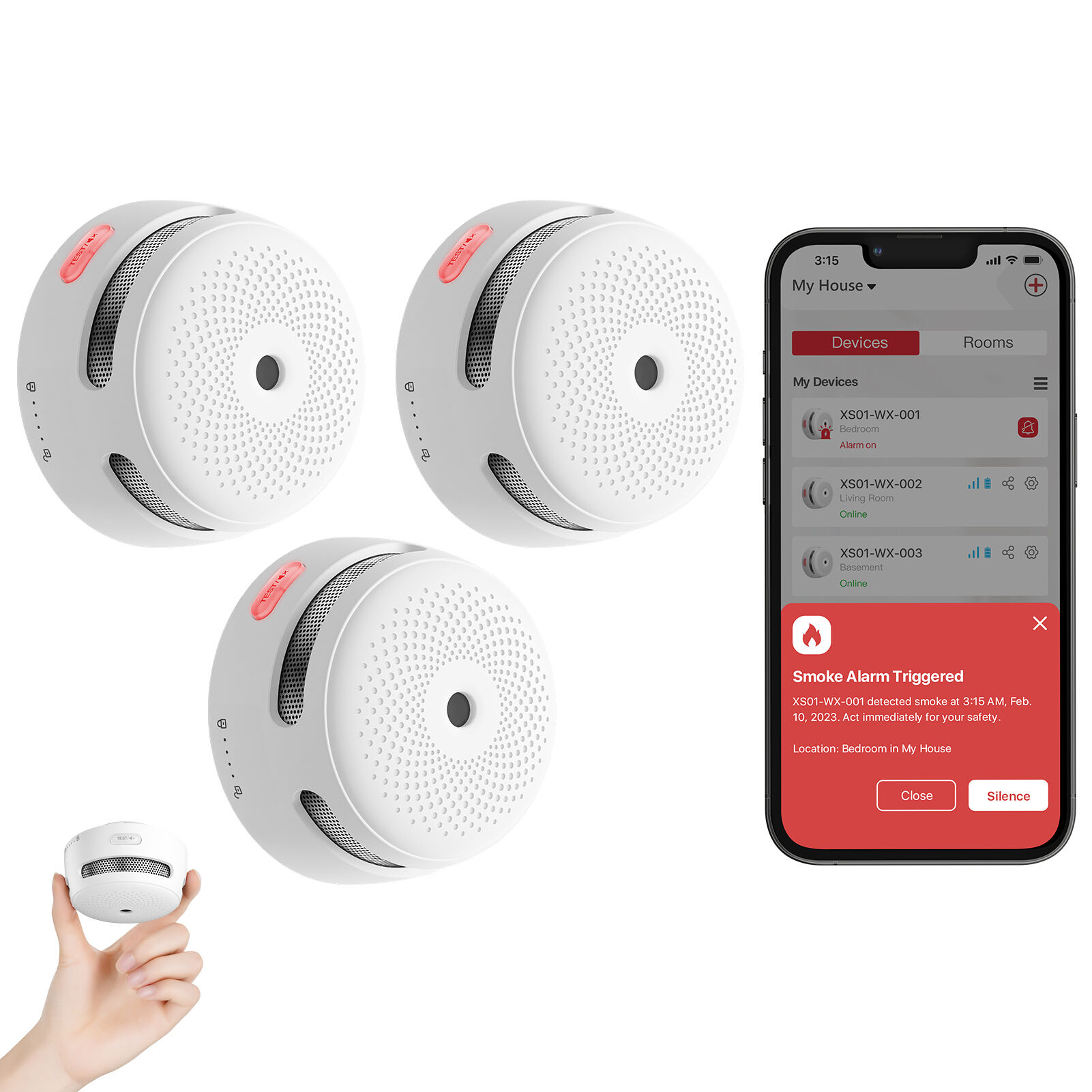 X-Sense XS01-WX WLAN-Rauchmelder, App-Steuerung