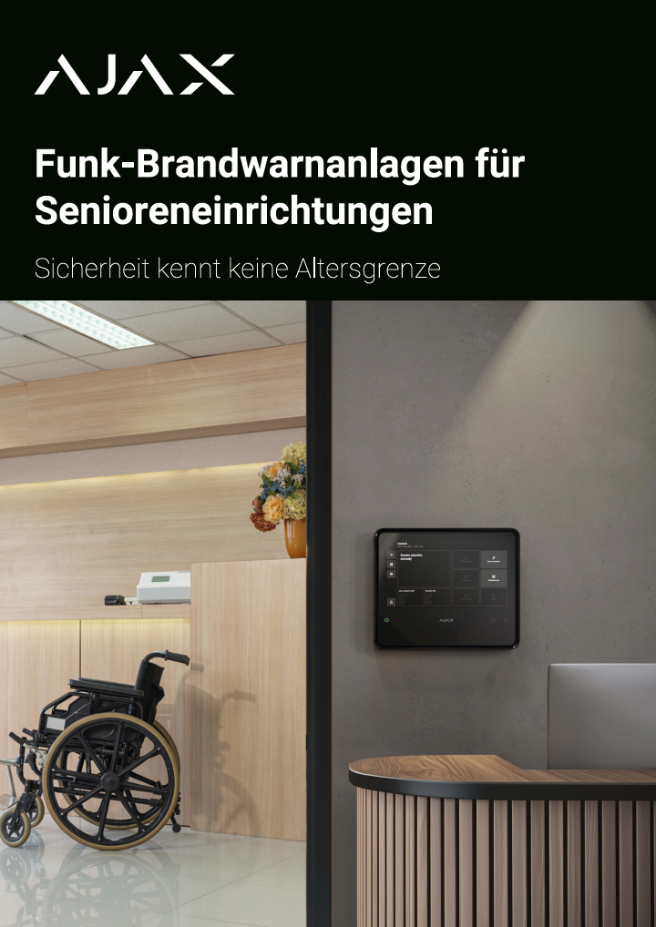 Ajax-Fire Broschüre: Funk-Brandwananlage für Senioreneinrichtungen Ajax-Fire Broschüre: Funk-Brandwananlage für Senioreneinrichtungen | EPS