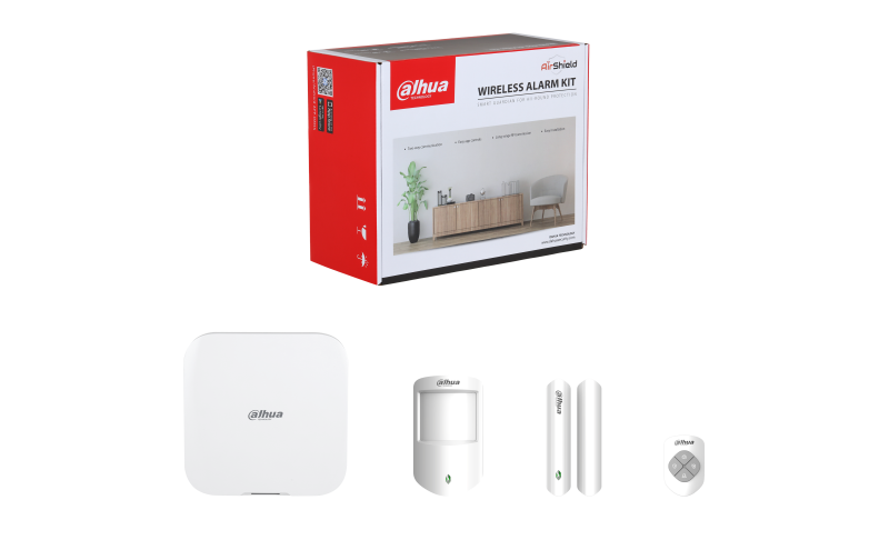 Dahua AirShield Starter-Set: Zentrale HUB 2, Bewegungsmelder, Tür-/Fensterkontakt und Fernbedienung